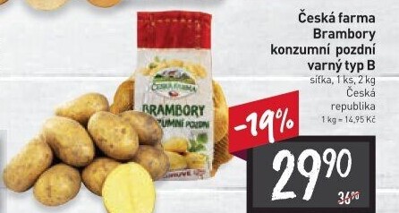 Brambory konzumní pozdní Česká farma