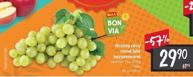 Hrozny bílé bezsemenné Billa Bonvia