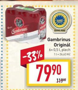 Pivo světlé výčepní Originál 10° Gambrinus
