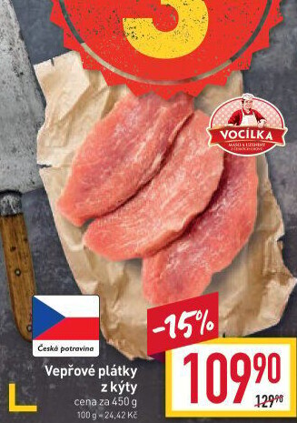 Řízky vepřové z kýty Vocílka