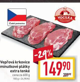 Vepřová krkovice bez kosti steak Vocílka