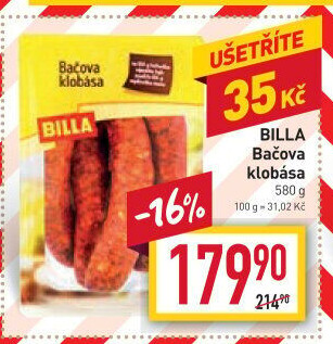 Bačova klobása Billa