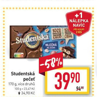 Čokoláda Studentská pečeť Orion