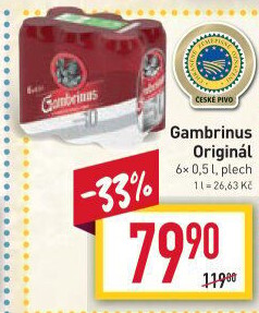 Pivo světlé výčepní Originál 10° Gambrinus