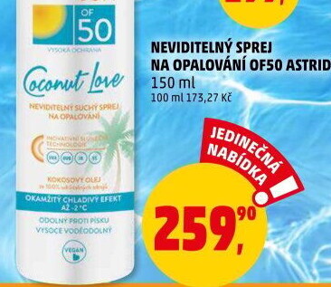 Neviditelný sprej na opalování OF 50 Astrid Sun