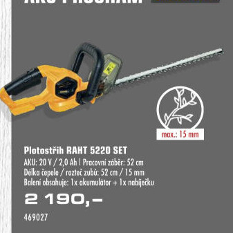 Aku nůžky na živý plot Riwall PRO RAHT 5220