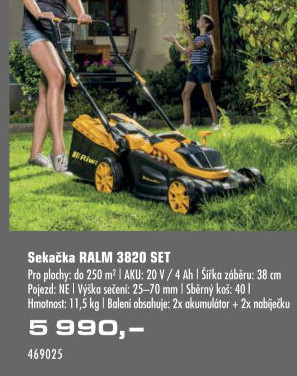 Aku sekačka Riwall Pro RALM 3820