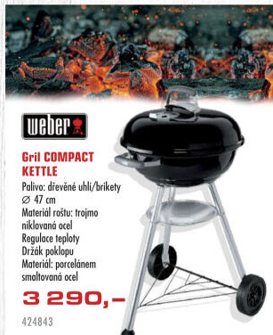 Gril na dřevěné uhlí Weber Compact Kettle
