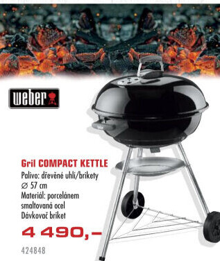 Gril na dřevěné uhlí Weber Compact Kettle