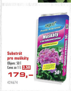Substrát pro muškáty / pelargonie Agro