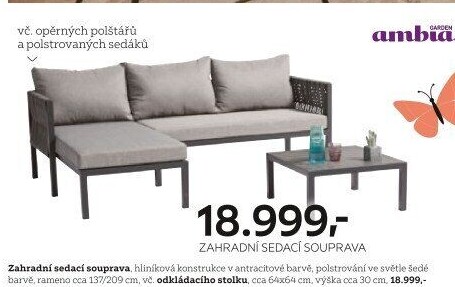 ZAHRADNÍ SEDACÍ SOUPRAVA