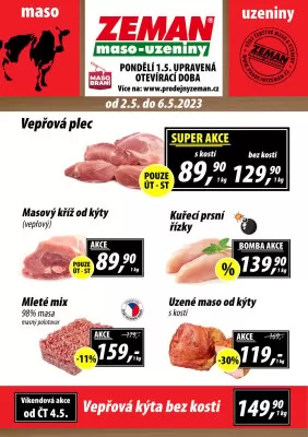 akční leták ZEMAN maso - uzeniny 2.5.2023-6.5.2023