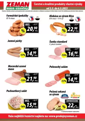 akční leták ZEMAN maso - uzeniny 2.5.2023-6.5.2023
