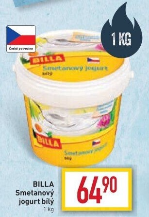 Bílý jogurt smetanový Billa