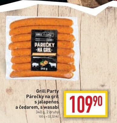 Párečky s jalapeňos a čedarem Grill Party