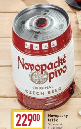 Pivo Novopacký ležák Pivovar Nová Paka - soudek