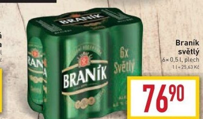 Pivo světlé výčepní 10° Braník