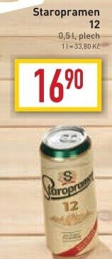Pivo světlý ležák 12° Staropramen