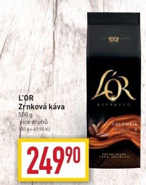 Zrnkové kávy L'