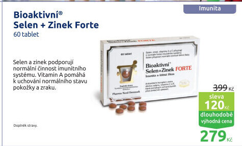 Doplněk stravy Bioaktivní Selen a Zinek Forte Pharma Nord