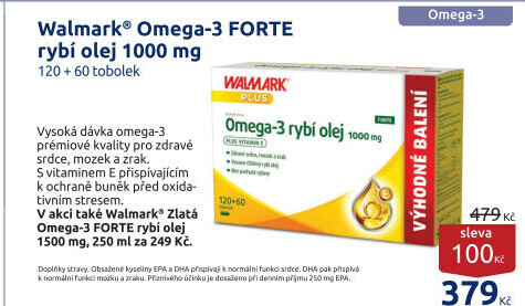 Doplněk stravy Omega-3 rybí olej Forte Walmark