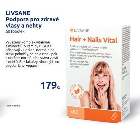 Doplněk stravy Podpora pro zdravé vlasy a nehty Livsane