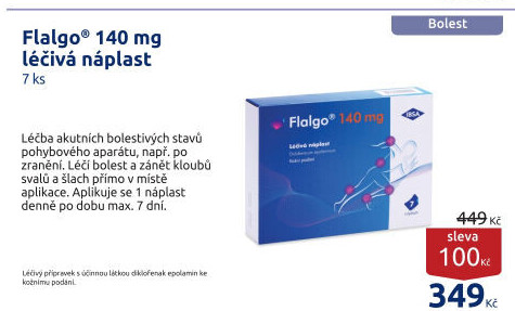 Náplast proti bolesti a zánětům Flalgo