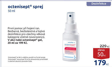 Roztok sprej na podporu hojení ran Octenisept