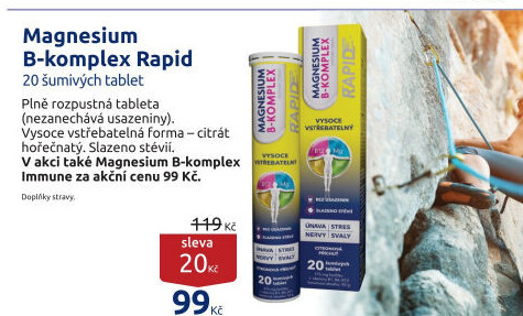 Šumivé tablety Magnesium B-komplex Rapid Glenmark