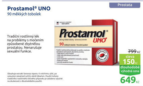 Tobolky při problémech s prostatou Prostamol Uno