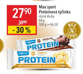 Proteinová tyčinka bez lepku Protein Maxsport