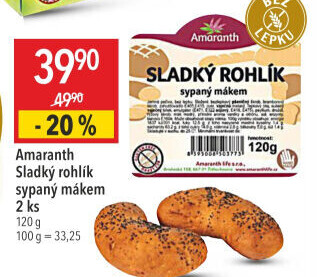 Sladký rohlík bez lepku Vital Amaranth