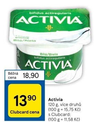 Bílý jogurt Activia Danone