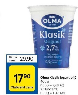 Bílý jogurt Klasik Olma