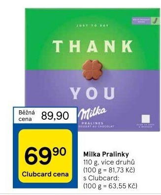 Bonboniéra Pralinky Milka