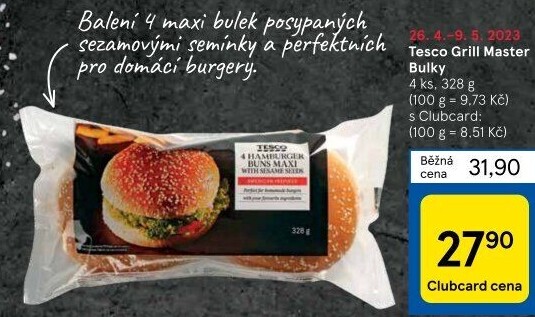 Bulka na hamburger Grill Master Tesco