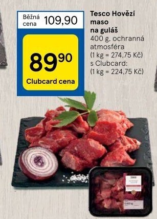 Hovězí maso na guláš Tesco
