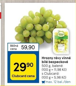 Hrozny bílé bezsemenné The Grower'