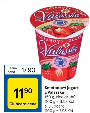 Jogurt smetanový ochucený z Valašska Mlékárna Valašské Meziříčí