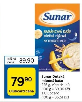 Kaše mléčná Sunar