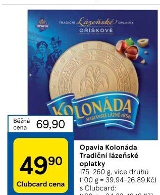 Lázeňské oplatky Kolonáda Opavia
