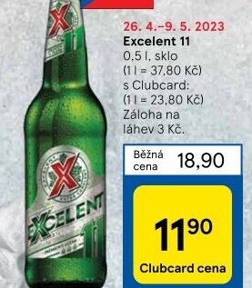 Pivo světlý ležák 11° Excelent