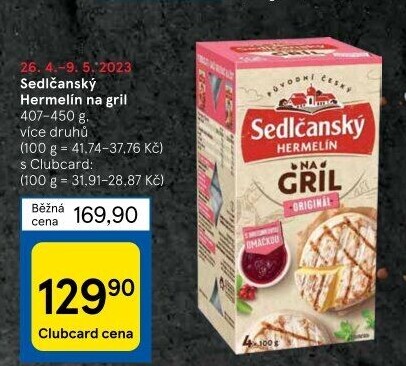 Sýr Hermelín na gril Sedlčanský