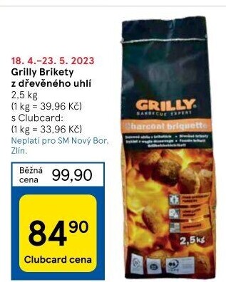 Brikety dřevěné Grilly
