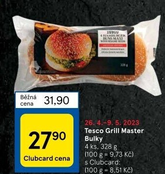 Bulka na hamburger Grill Master Tesco