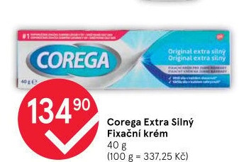 Fixační krém na zubní protézu Corega