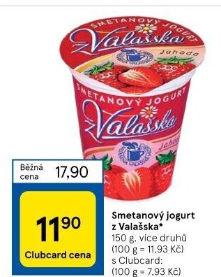 Jogurt smetanový ochucený z Valašska Mlékárna Valašské Meziříčí
