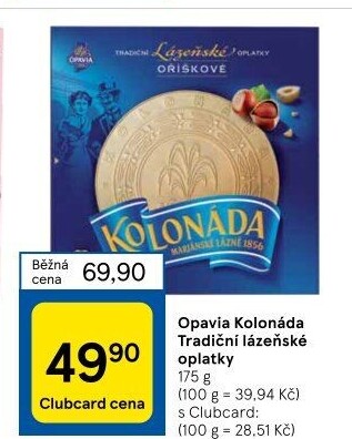 Lázeňské oplatky Kolonáda Opavia