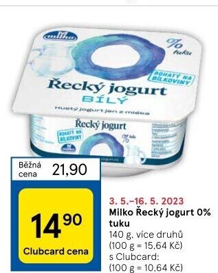 Ochucený jogurt řecký 0% Milko