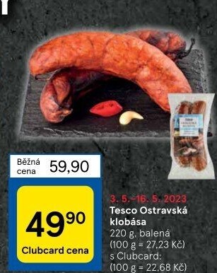 Ostravská klobása Tesco